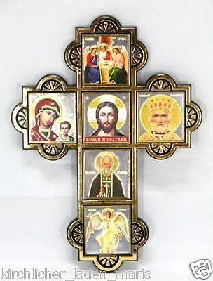 автомобильный крест 6 икон с липучкой 17x13x0,5 cm, 70133